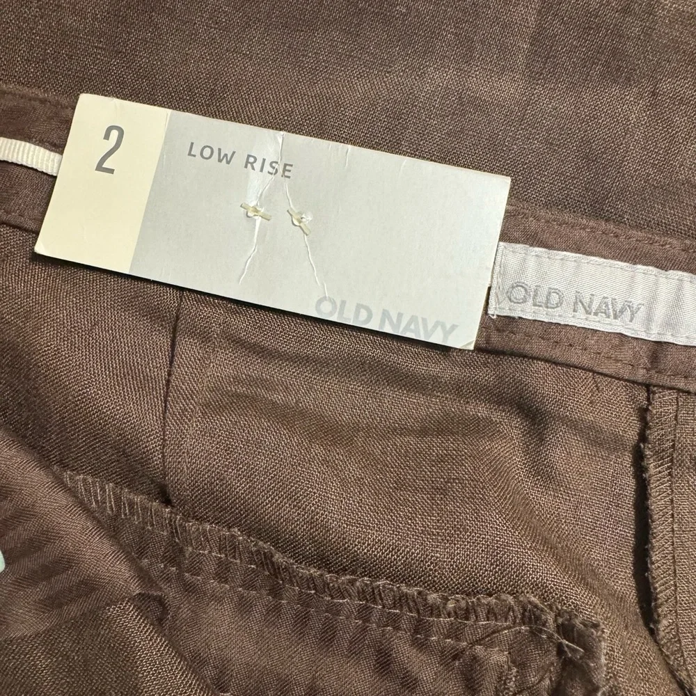 NWT OLD NAVY RETAL: $44 SUMMER CHOCOLATE LINEN ANKLE PANT SZ: 2 #Y - Picture 6 of 11